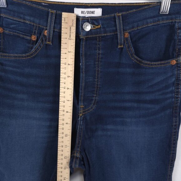 NWT RE/DONE Women’s 90s HIGH RISE LOOSE Deep Faded Blue Button Fly Jeans Size 27 - Picture 5 of 12